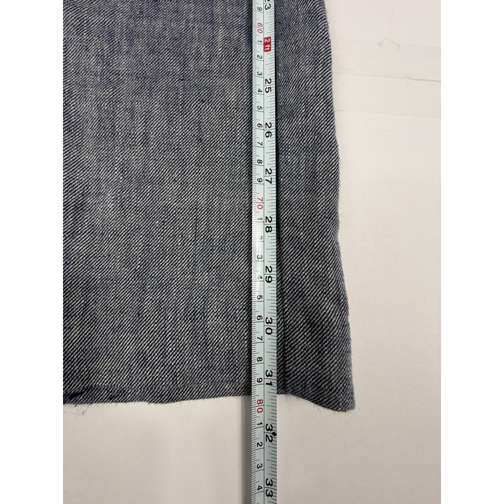 Lands' End Womens Size 4 Blue Linen Blend Wide Leg Pull On Pants Mid Rise - Picture 7 of 8